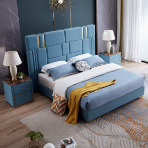 Luxury Bedroom furniture with fabric metal design