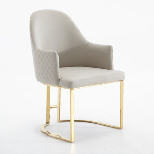 Luxury stainless steel metal upholstered leisure chair